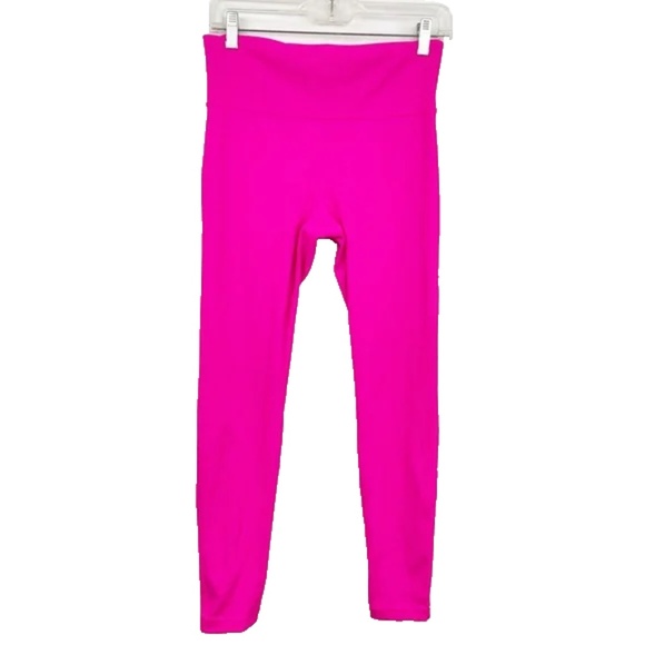 Gapfit High Rise Blackout Ribbed Full Length Leggings Sizzling Pink Fuchsia M - Picture 1 of 7